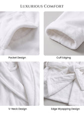 Velour Premium White Soft Cotton Bathrobe Thick & Absorbent