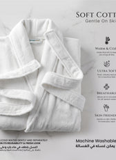 Velour Premium White Soft Cotton Bathrobe Thick & Absorbent