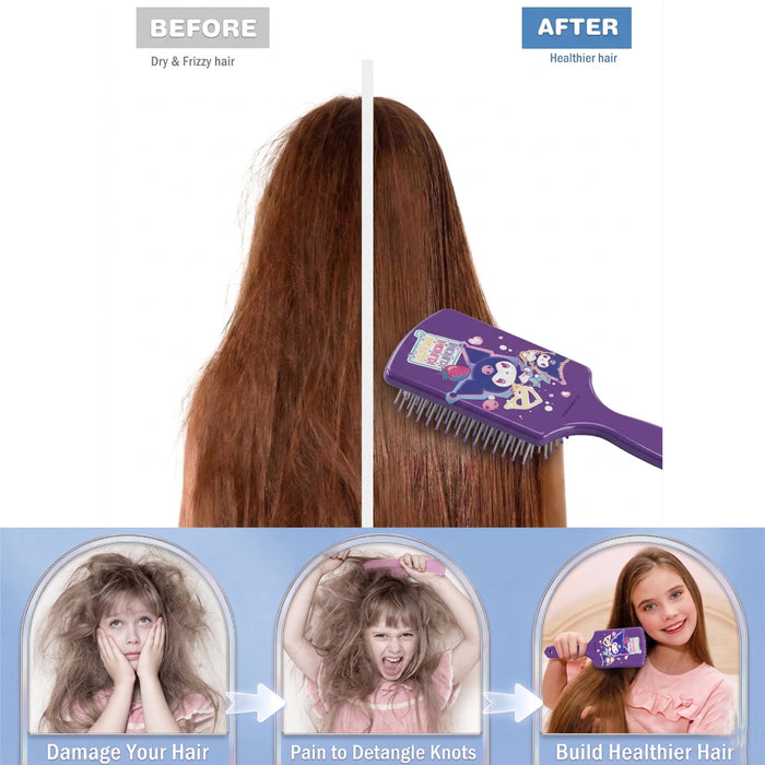 Kuromi Hair Accessories Set Pack of 3 hair Brush and scrunchies set