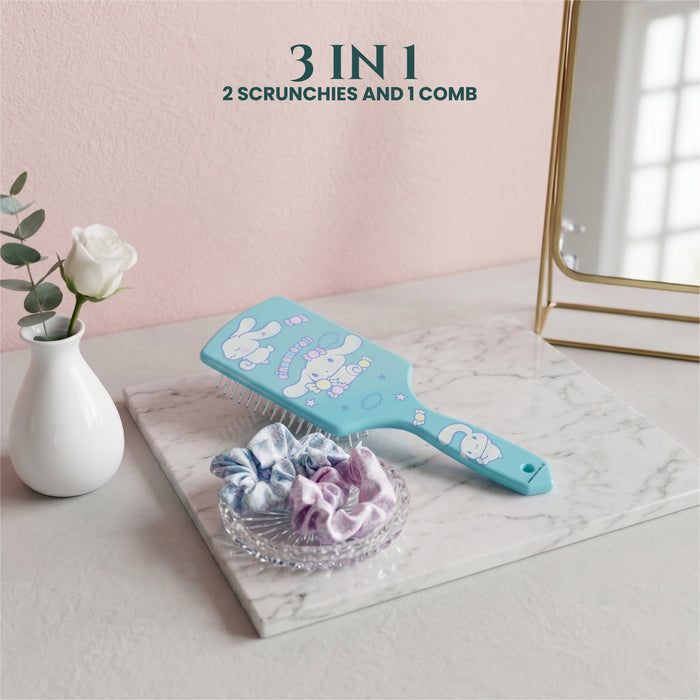 Cinnamoroll Hair Accessories Set Pack of 3 hair Brush and scrunchies set
