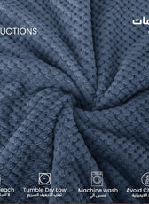 Tranquil Plaid Blanket Single Size 150x220 Metallic Blue - Cotton Home