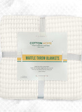 Waffle Weave Blanket 100% Cotton Geometric Throw Blanket 150x220 White