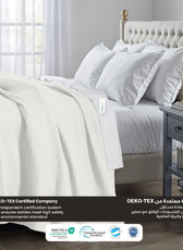 Waffle Weave Blanket 100% Cotton Geometric Throw Blanket 150x220 White