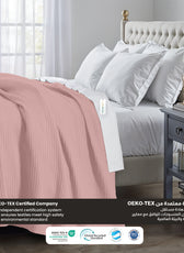 Waffle Weave Blanket 100% Cotton Geometric Throw Blanket 200x230 Pink