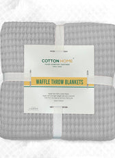 Waffle Weave Blanket 100% Cotton Geometric Throw Blanket 200x230 Silver