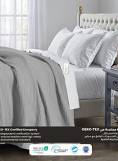 Waffle Weave Blanket 100% Cotton Geometric Throw Blanket 200x230 Silver