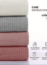 Waffle Weave Blanket 100% Cotton Geometric Throw Blanket 200x230 Silver