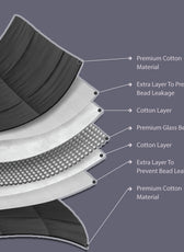 Premium Cotton Weighted Blanket with Glass Beed 6.8kg 150cm x 200cm Grey