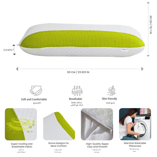 Aroma Aloe Vera Infused Ergonomic Memory Foam Pillow - Cotton Home