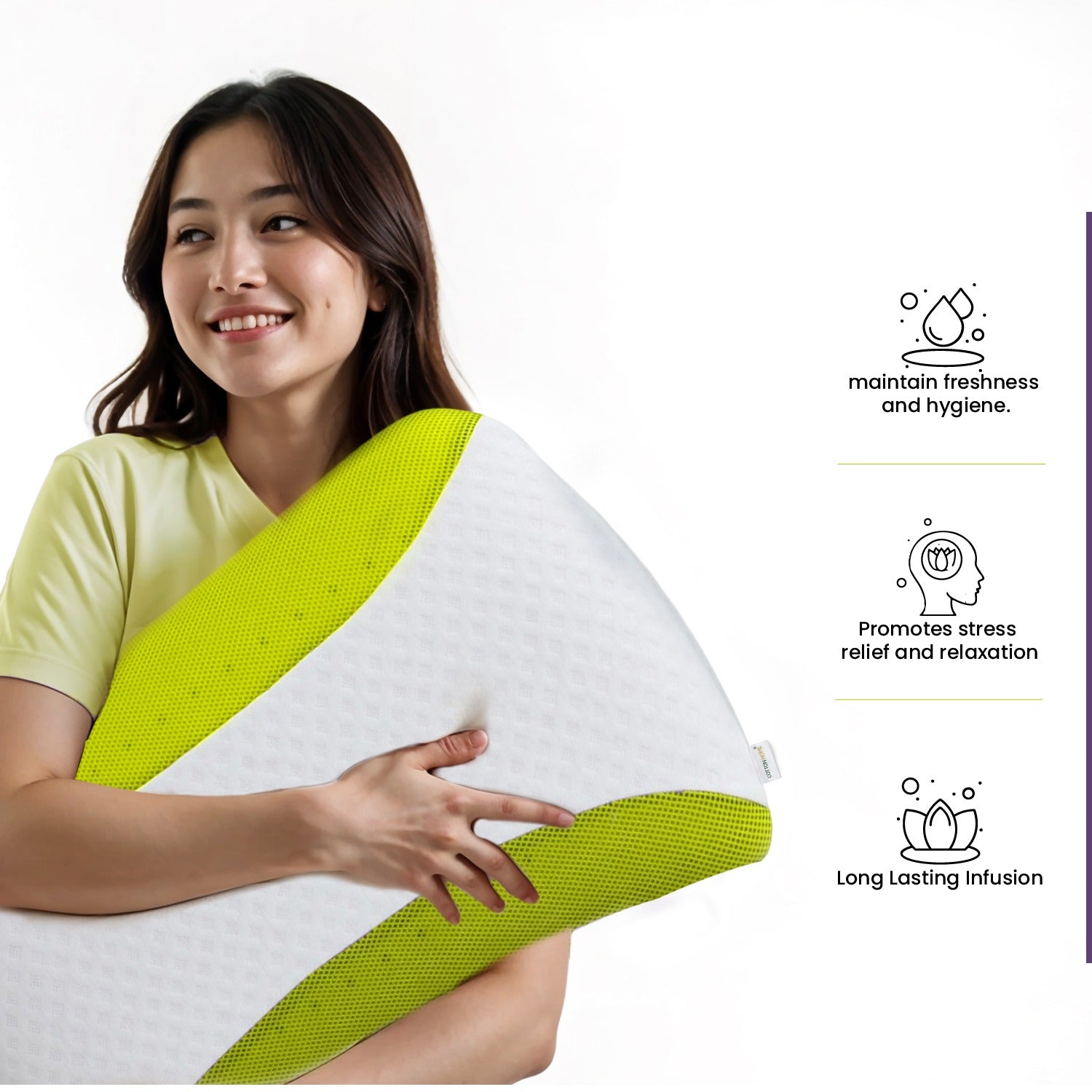 Aroma Aloe Vera Infused Ergonomic Memory Foam Pillow - Cotton Home