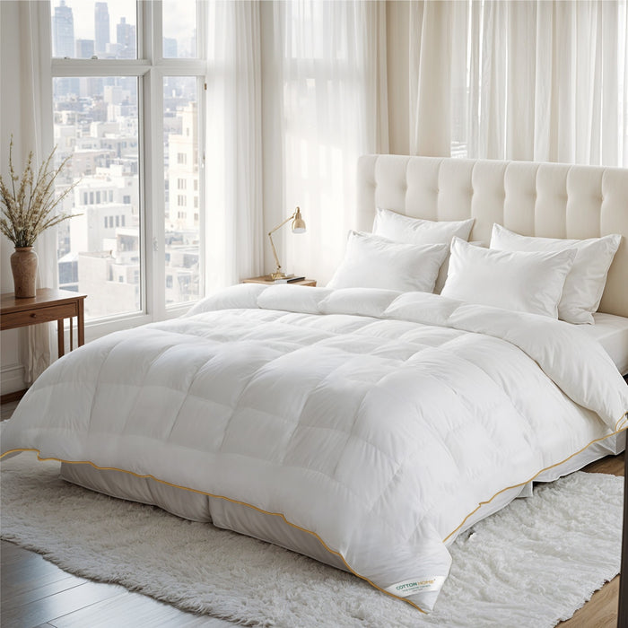 Royal Angular White Egyptian Cotton Duvet 240x260cm