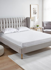 Stripe Fitted Sheet Set Double 120x200+25cm with Pillowcases  White