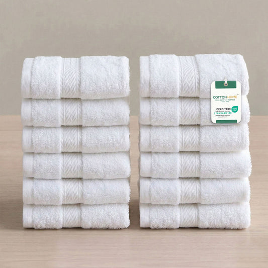 Cotton Face Towel 30x30 CM 12 Piece Set-Soft Feel, Quick Dry, Highly Absorbent Durable Towels
