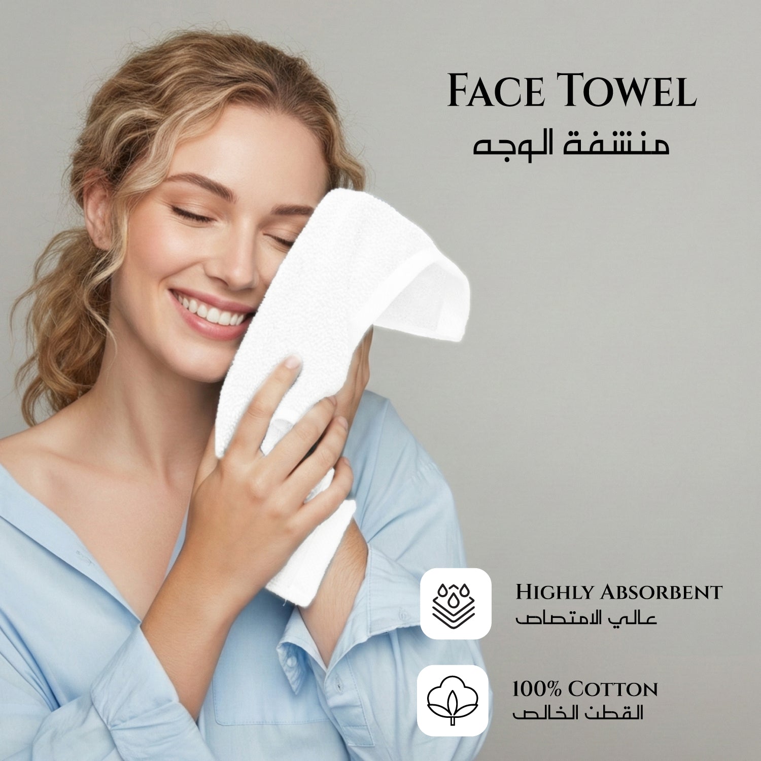 Cotton Face Towel 30x30 CM 12 Piece Set-Soft Feel, Quick Dry, Highly Absorbent Durable Towels
