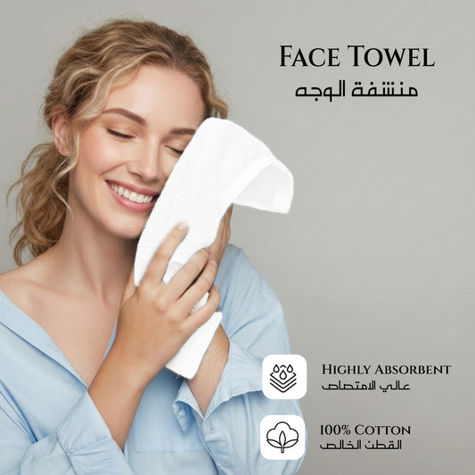 Cotton Face Towel 30x30 CM 12 Piece Set-Soft Feel, Quick Dry, Highly Absorbent Durable Towels