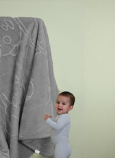 Ultra-Soft Embossed Baby Blanket – Lightweight, Cozy & Plush 140x110cm, Grey