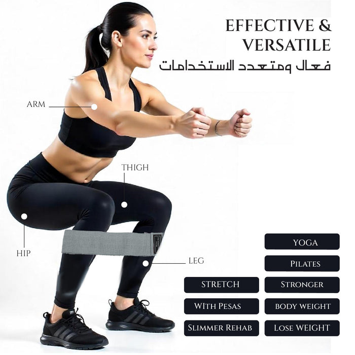 Hip Resistance Bands – Non-Slip Fabric Exercise Bands for Glutes, Legs, and Thighs – Set of 3