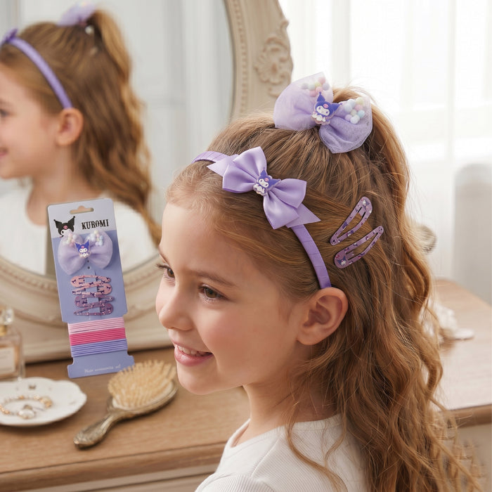 Kuromi Theme Hair Accessories Set – Pack of 24 Purple