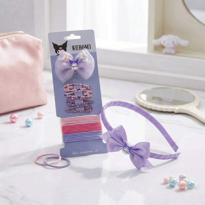 Kuromi Theme Hair Accessories Set – Pack of 24 Purple