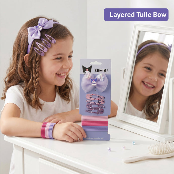 Kuromi Theme Hair Accessories Set – Pack of 24 Purple
