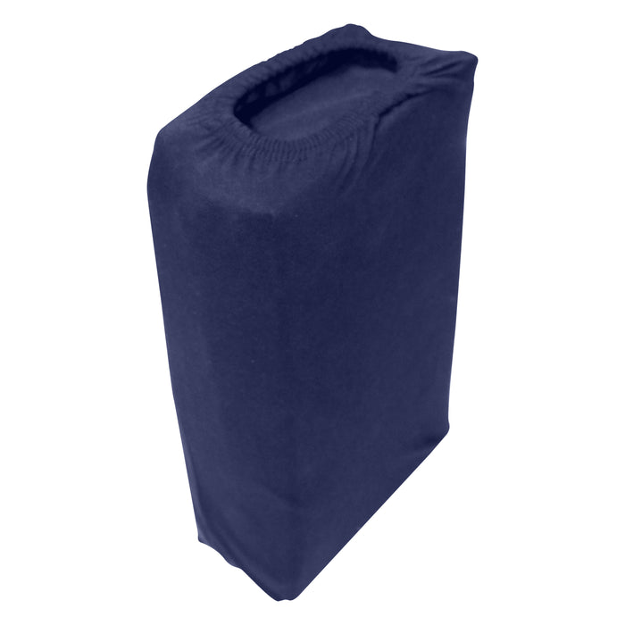 High Quality Navy Blue Cotton Jersey Queen 3 Piece Fitted Sheet Set 180x200+30cm with Deep Pockets and 2 Pillow Case - Cotton Home
