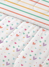 Premium Cotton 3PC Bedding Set Kids Comforter Set 135x220cm Hue Hearts