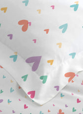 Premium Cotton 3PC Bedding Set Kids Comforter Set 135x220cm Hue Hearts