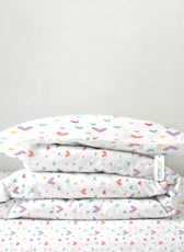 Premium Cotton 3PC Bedding Set Kids Comforter Set 135x220cm Hue Hearts