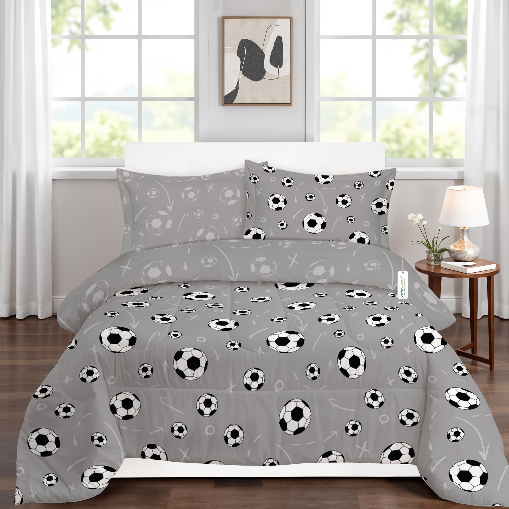 Premium Cotton 4PC Bedding Set Kids Comforter Set 160x220cm Soccer