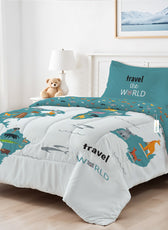 Premium Premium Cotton 3PC Bedding Set Kids Comforter Set 135x220cm Adventure Atlas