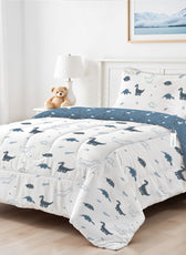 Premium Cotton 3PC Bedding Set Kids Comforter Set 135x220cm Dino