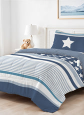 Premium Cotton 3PC Bedding Set Kids Comforter Set 135x220cm Cosmic Lines