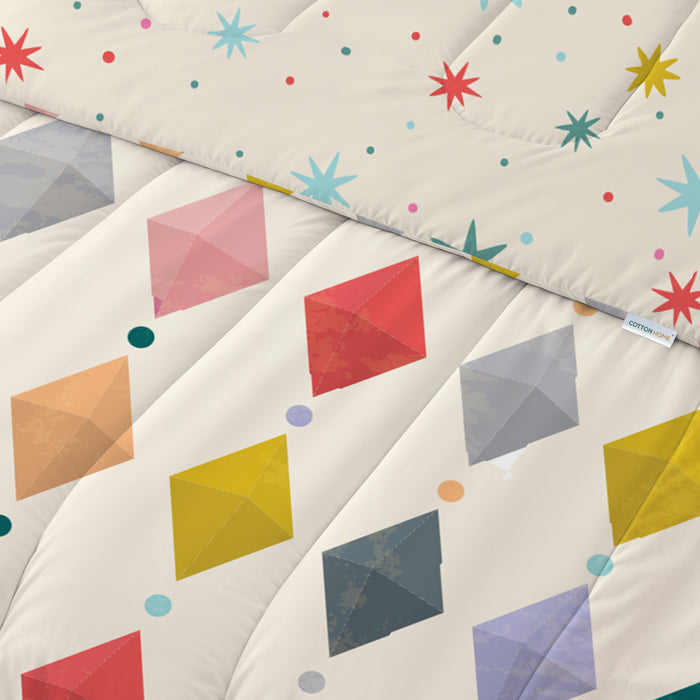 Back to School Essentials 3PC Premium Cotton Kids Bedding & Free Pencil Set Unicorn Gems