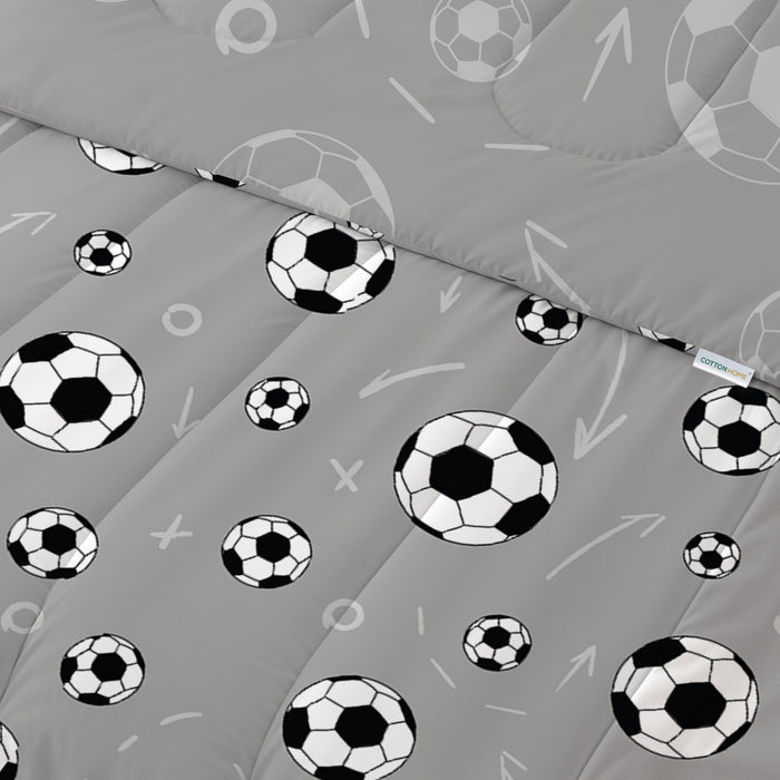 Back to School Essentials 4PC Premium Cotton Kids Bedding & Free Pencil Set Football