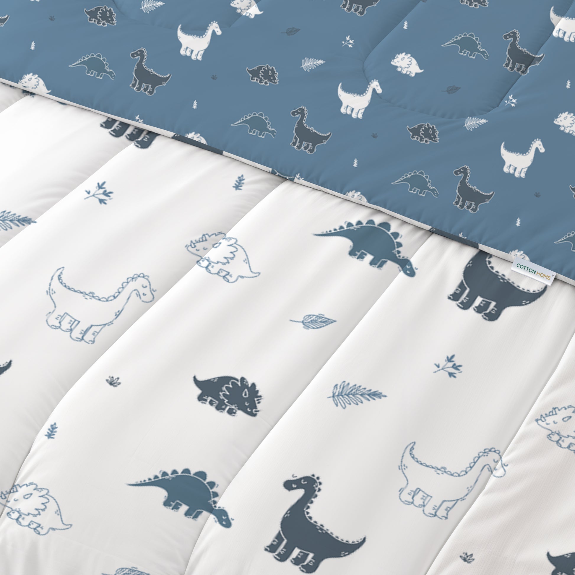 Premium Cotton 3PC Bedding Set Kids Comforter Set 135x220cm Dino