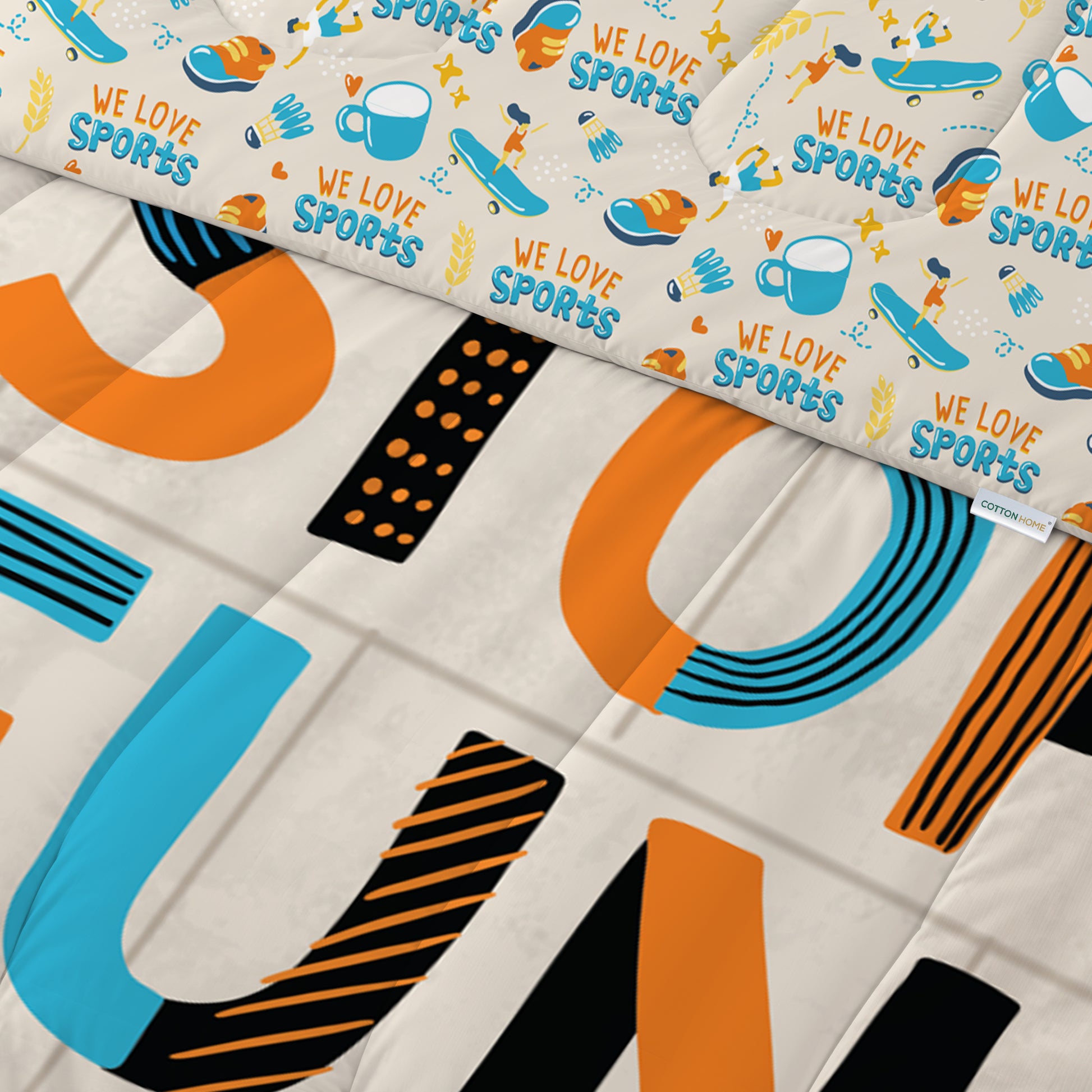 Premium Cotton 3PC Bedding Set Kids Comforter Set 135x220cm Non Stop Fun