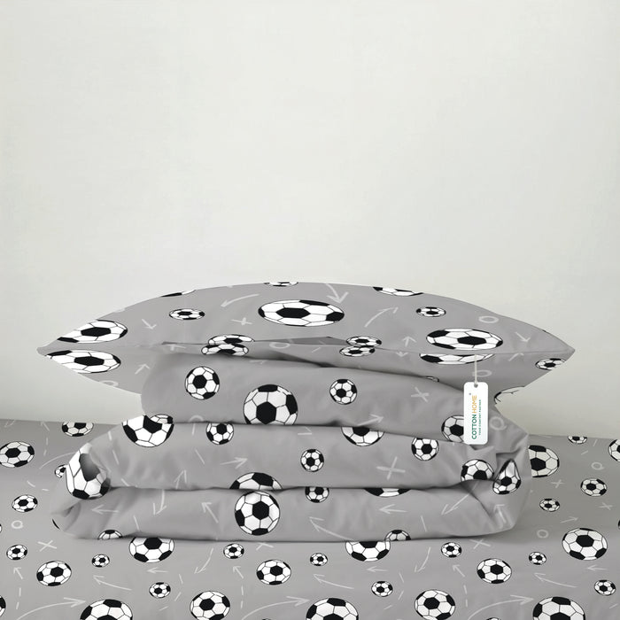 Back to School Essentials 4PC Premium Cotton Kids Bedding & Free Pencil Set Football