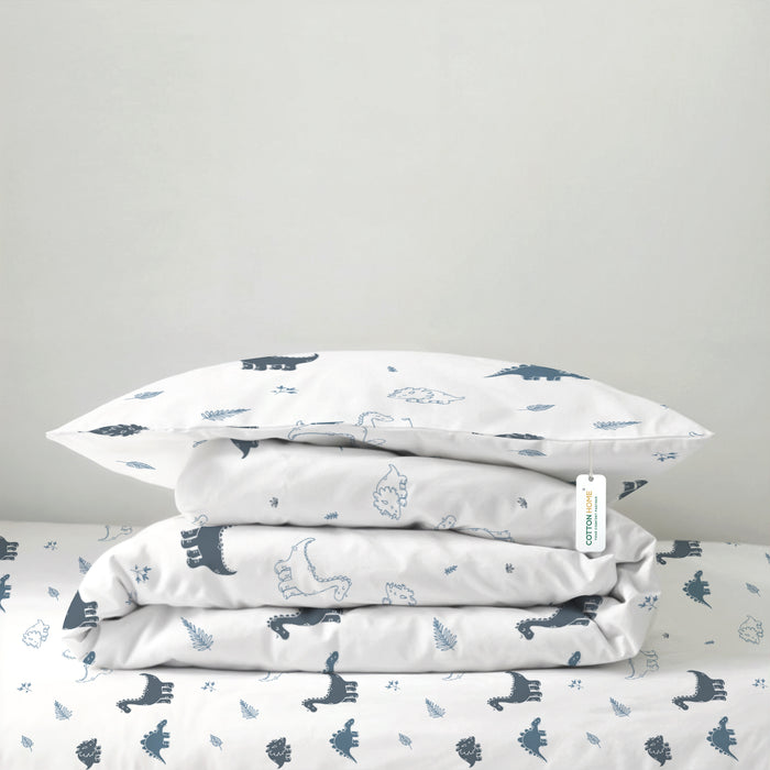 Back to School Essentials 3PC Premium Cotton Kids Bedding & Free Pencil Set Dino Space