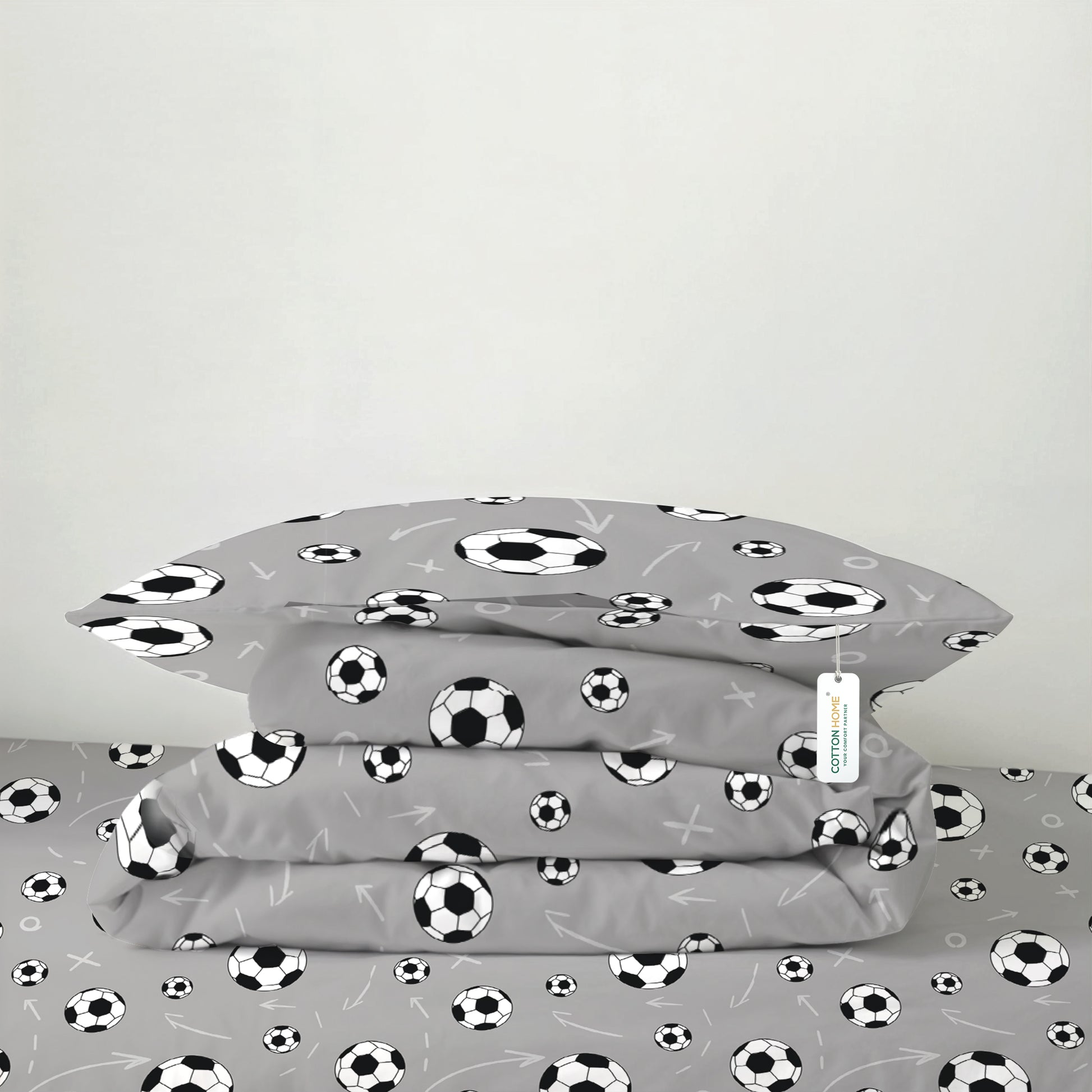 Premium Cotton 4PC Bedding Set Kids Comforter Set 160x220cm Soccer