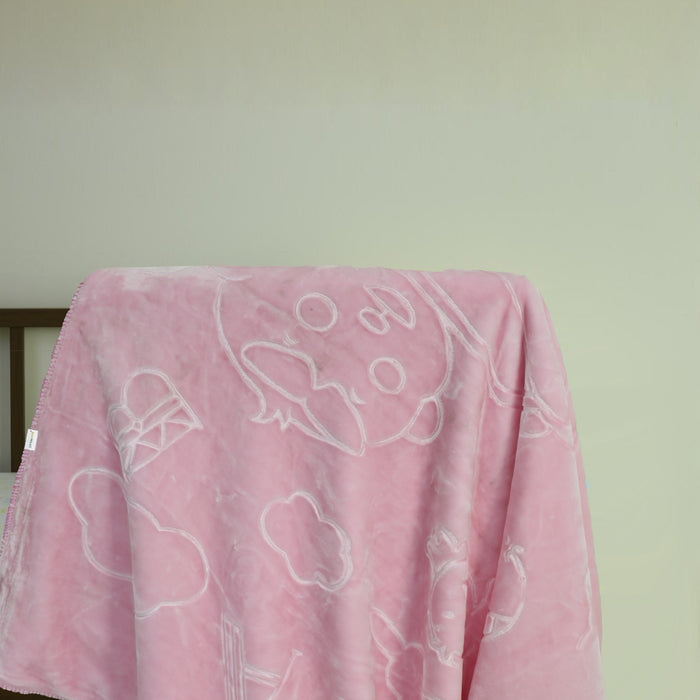 Ultra-Soft Embossed Baby Blanket – Lightweight, Cozy & Plush 140x110cm, Pink