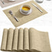 Elegant Heat Resistant Beige Place Mats Set of 6 for Dining - Cotton Home