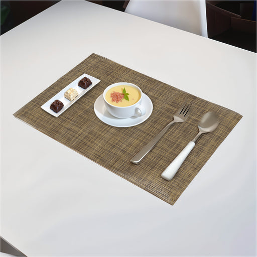 Elegant Heat Resistant Brown Place Mats Set of 6 for Dining - Cotton Home