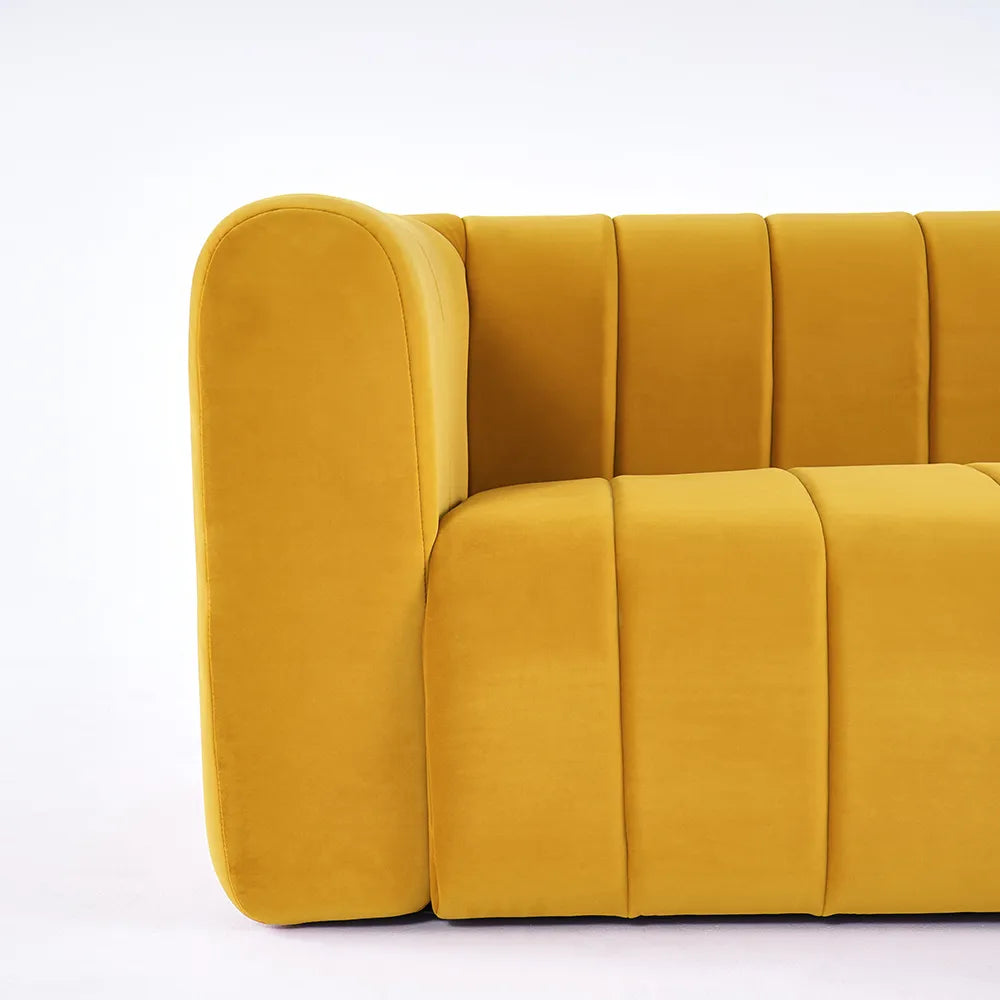 Yawalrack Modern Velvet Upholstered Sofa 3-Seater Sofa Luxury Sofa - Cottonhome.ae