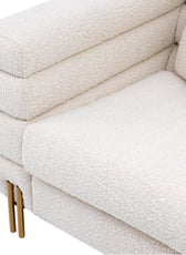 White New York Sofa Brushed brass finish legs - Cotton Home