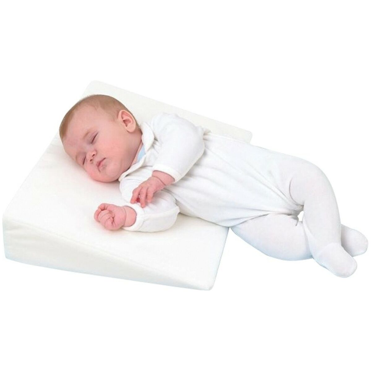 Smooth Wedge Memory Foam Pillow for babies  40x60cm (11x3) White - Cotton Home