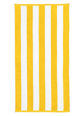 Oversized 100% Cotton Striped Pool Towel - Yellow