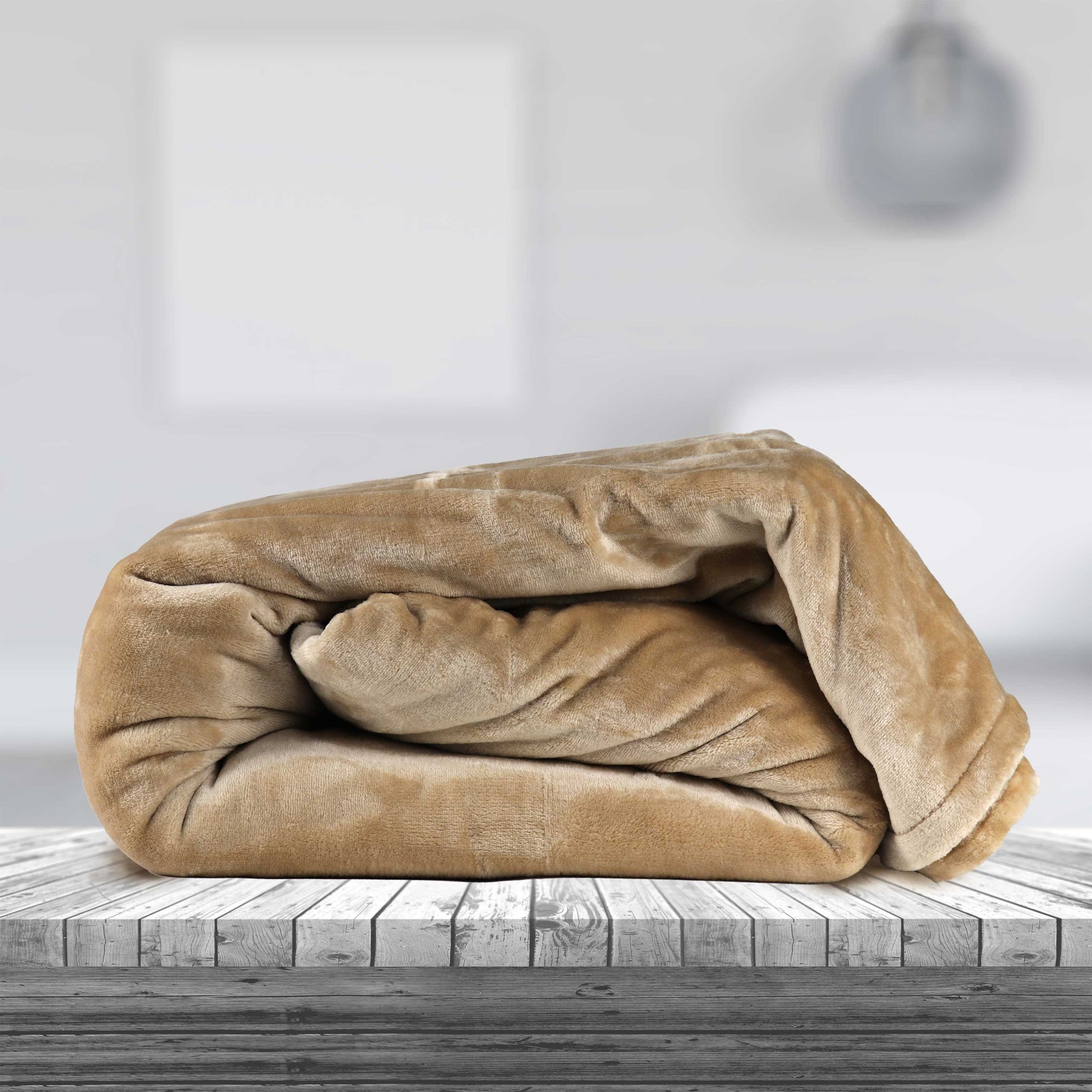 Soft Flannel Blanket Single Size 160x220cm Beige - Cotton Home