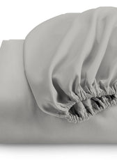 3 Piece Fitted Sheet Set Super Soft Grey Twin Size 160x200+30cm with 2 Pillow Case - Cotton Home