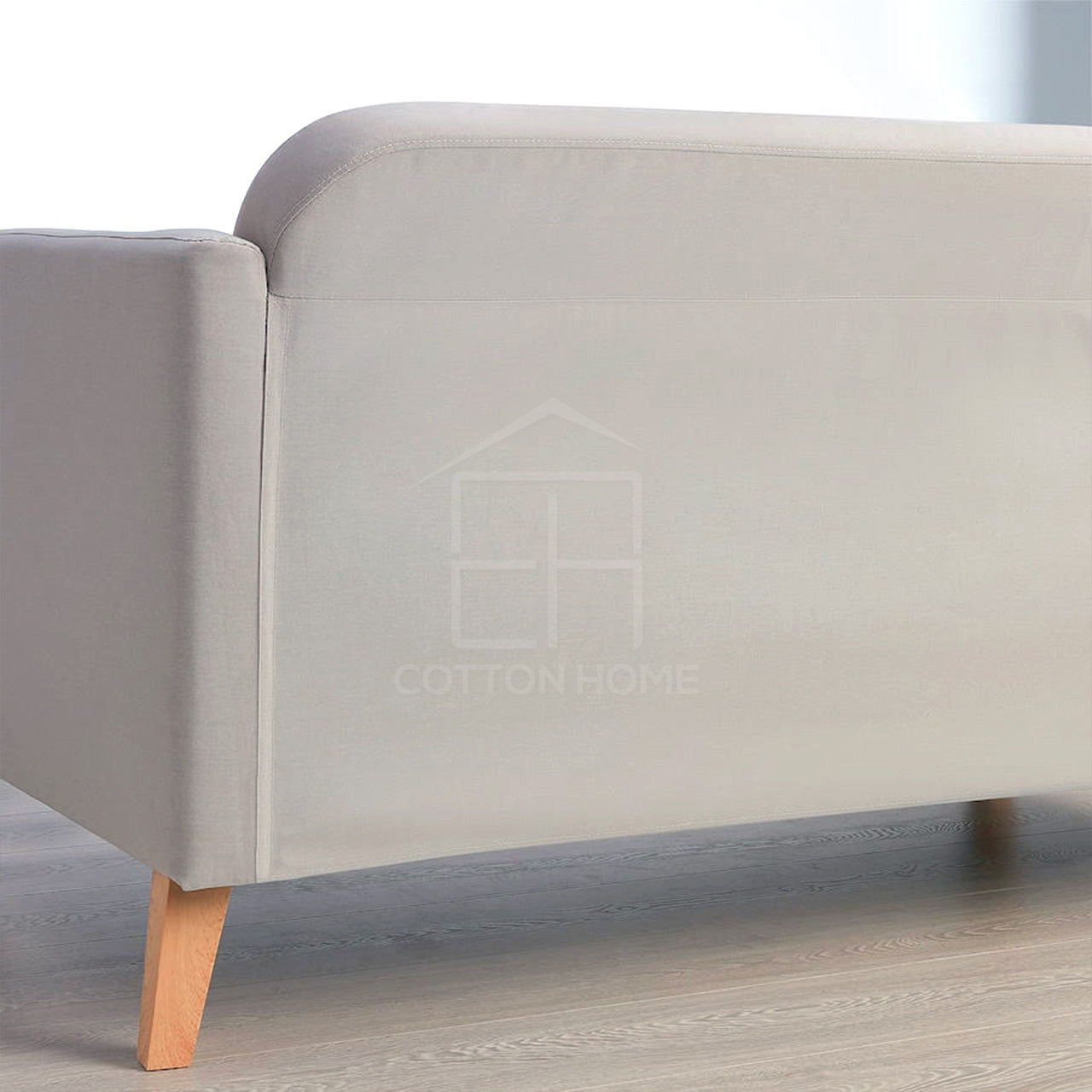 Solcian 3- Seater Chaise Longue Fabric Sofa L145cm x W197cm x H76cm Beige - Cotton Home