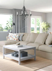 Urbanite 4 Seater Chaise Longue Fabric Sofa L126cm x W328cm x H104cm Beige - Cotton Home